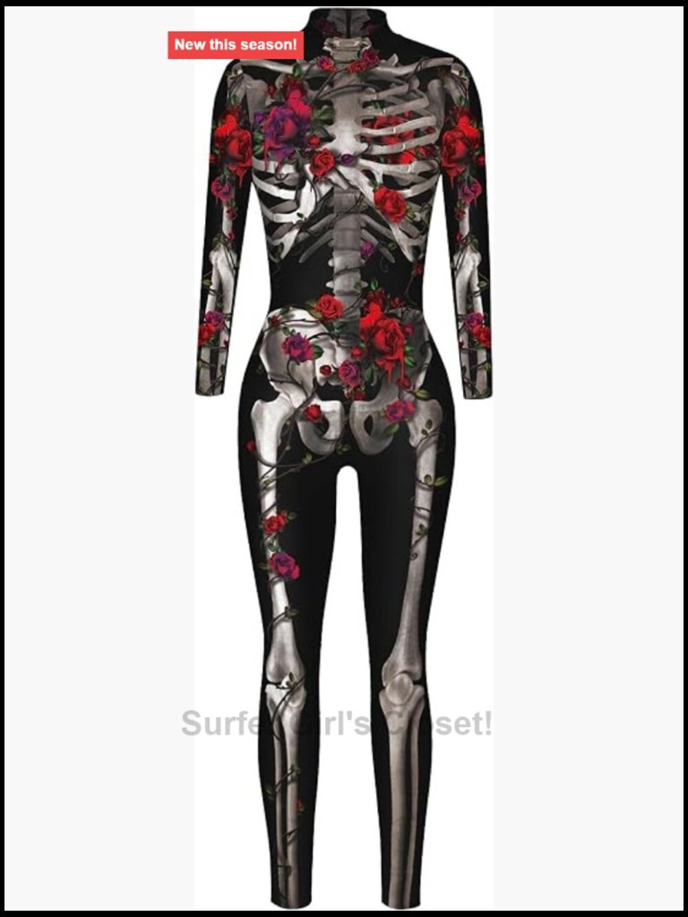Women's Skeleton Jumpsuit Halloween Cosplay Catsuit 3D Print Spandex Skinny One